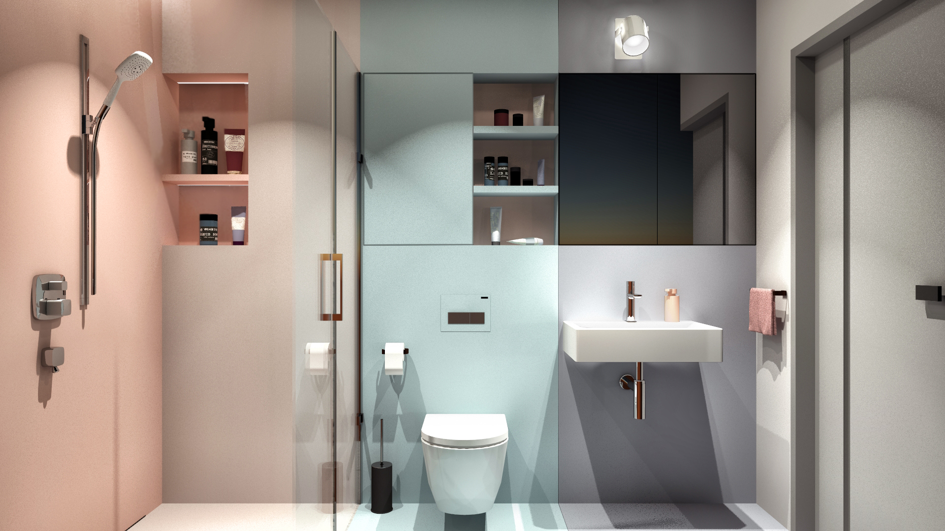 Bathroom – a colorful interior in a delicate way